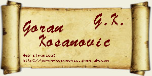 Goran Kosanović vizit kartica